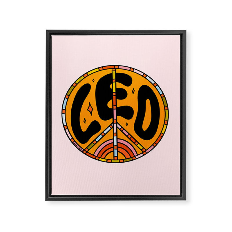 Leo Peace Sign Framed Canvas Print Gallery Image 8