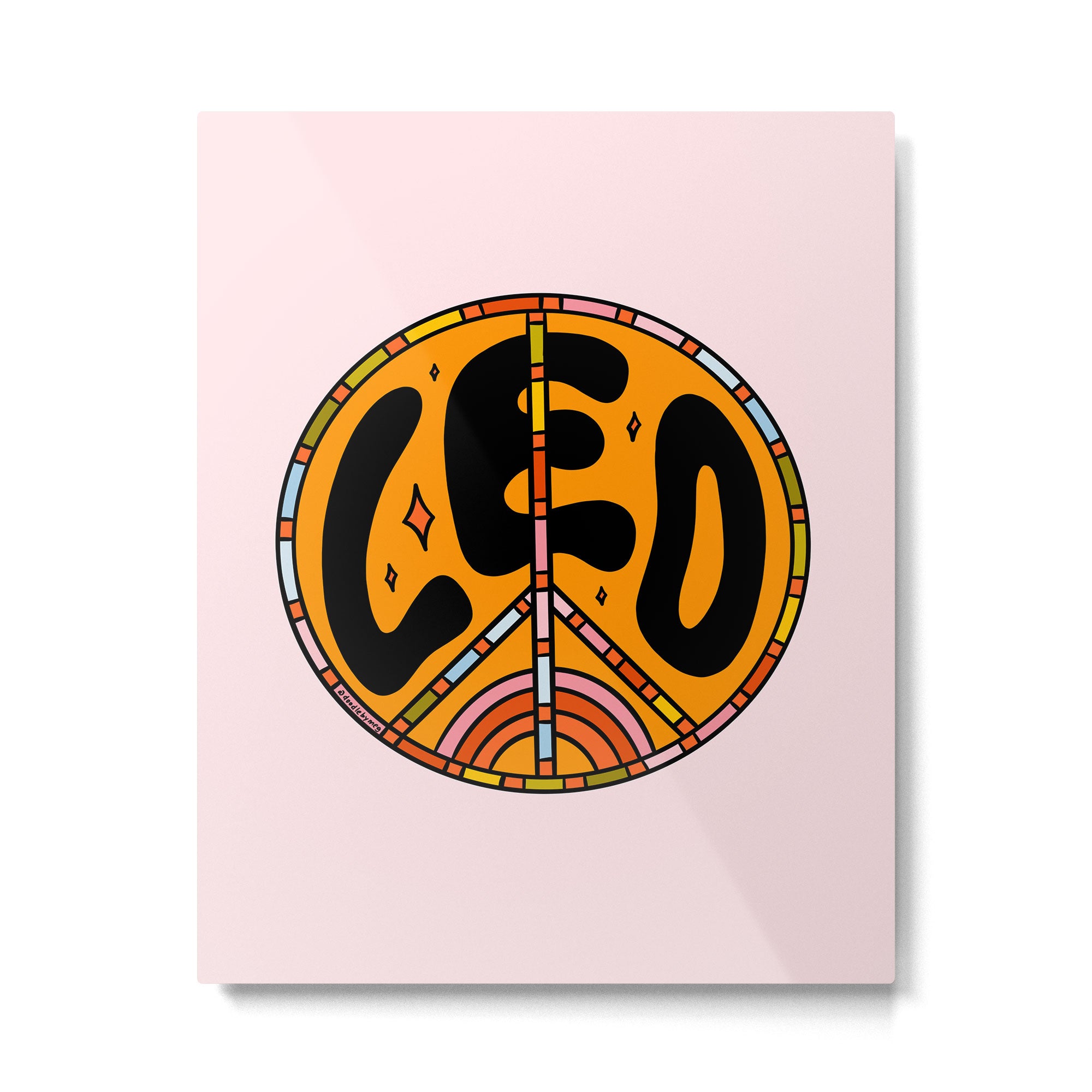 Leo Peace Sign Metal Print Gallery Image 6