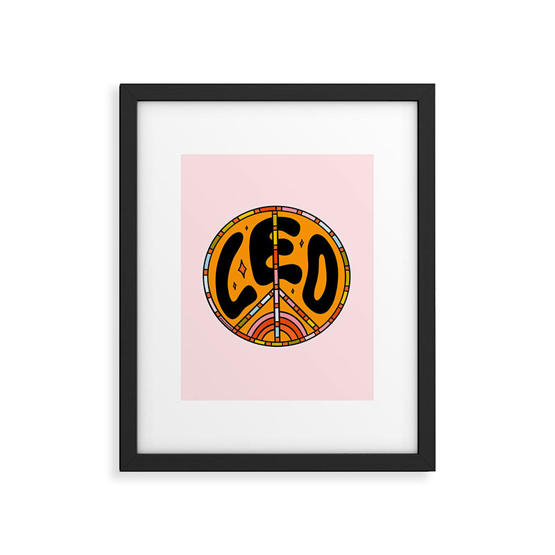 Leo Peace Sign Framed Art Print Gallery Image 6