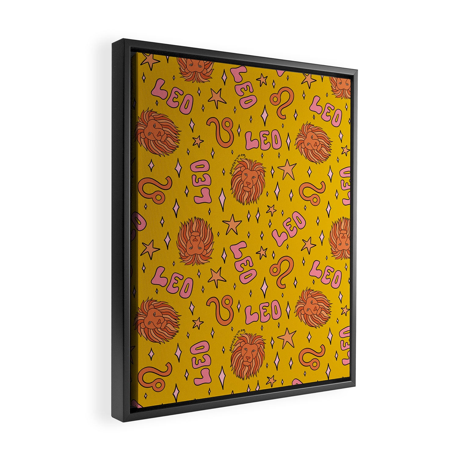 Leo Print Framed Canvas Print Gallery Image 2