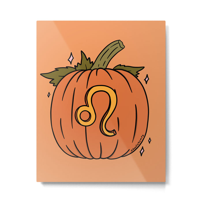 Leo Pumpkin Metal Print Gallery Image 1