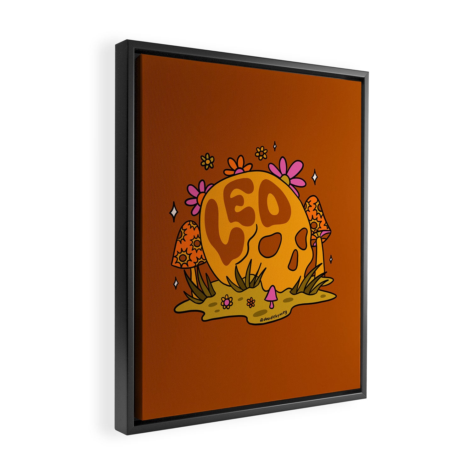 Leo Skull Framed Canvas Print Gallery Image 2