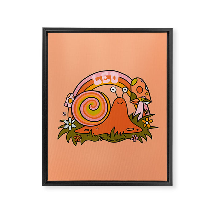 Leo Snail Framed Canvas Print Gallery Image 1