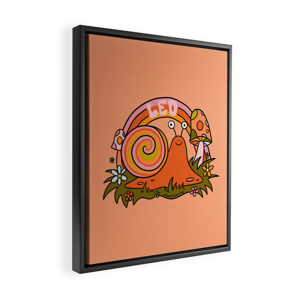 Leo Snail Framed Canvas Print Gallery Image 2