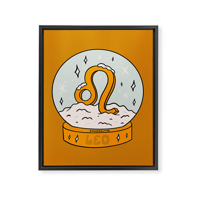 Leo Snow Globe Framed Canvas Print Gallery Image 8