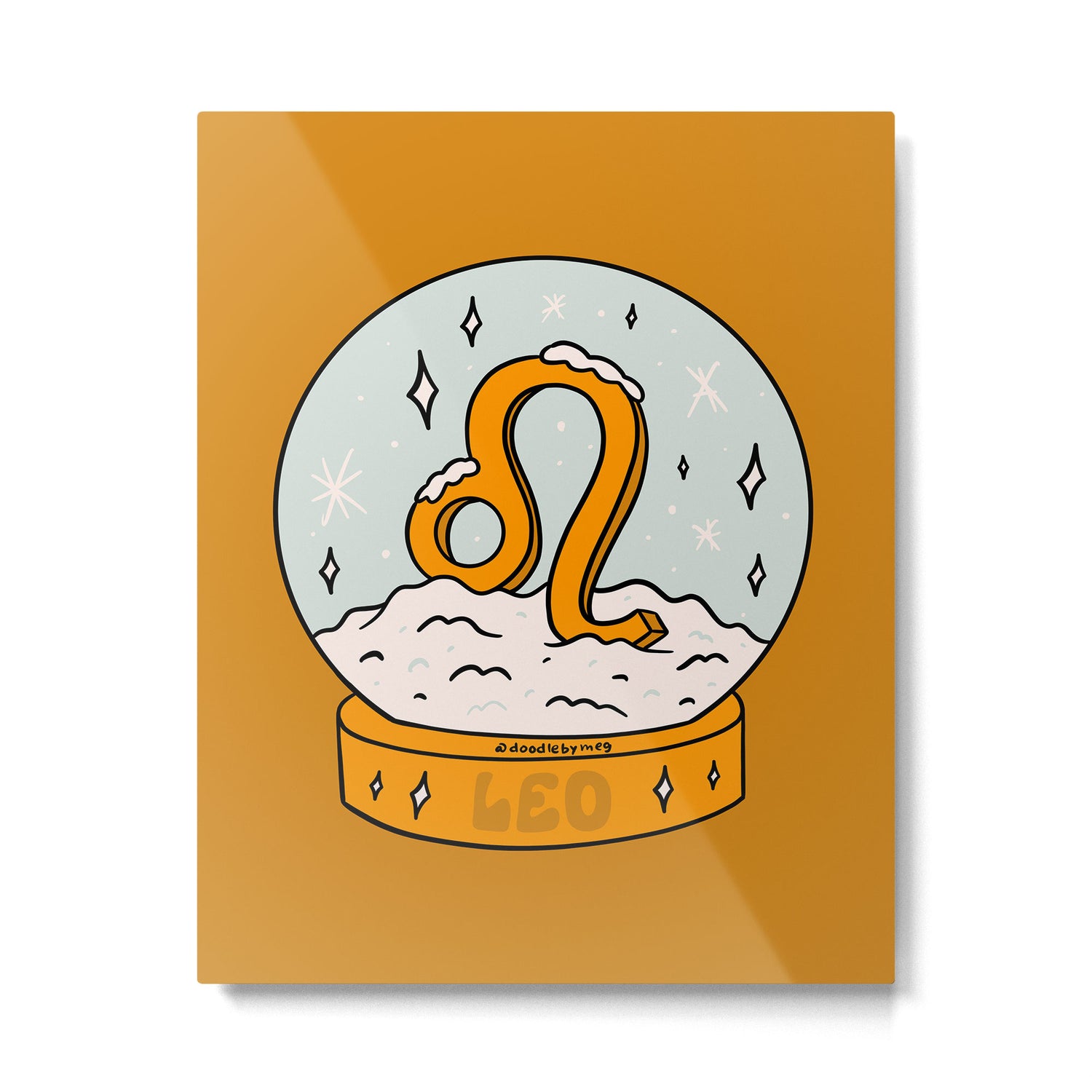 Leo Snow Globe Metal Print Gallery Image 6
