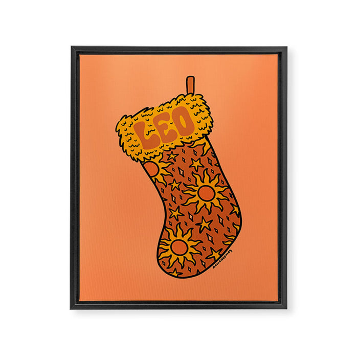 Leo Stocking Framed Canvas Print Gallery Image 1