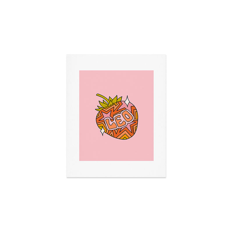 Leo Strawberry Art Print Gallery Image 1