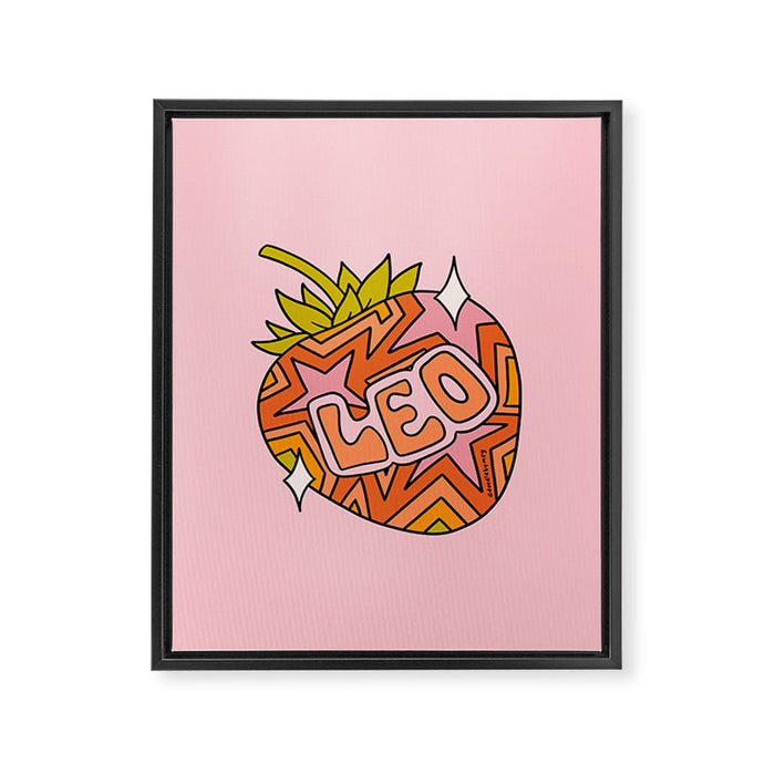 Leo Strawberry Framed Canvas Print Gallery Image 1