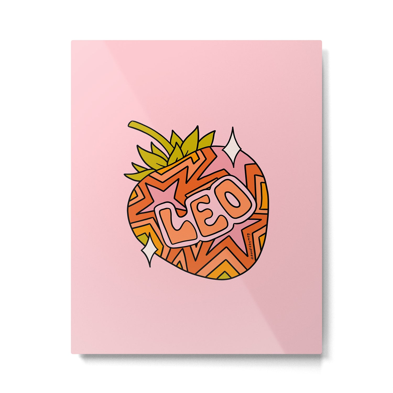 Leo Strawberry Metal Print Gallery Image 6