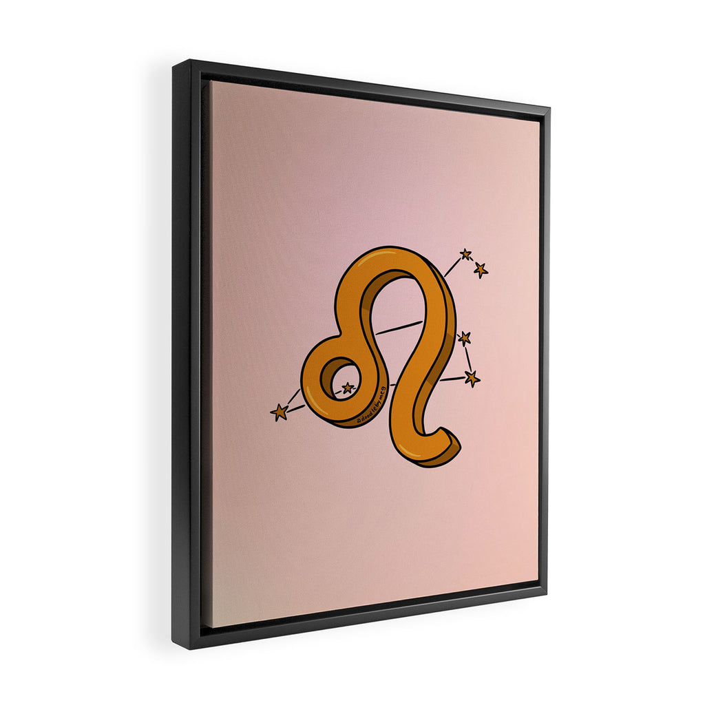 Leo Symbol Framed Canvas Print Gallery Image 2