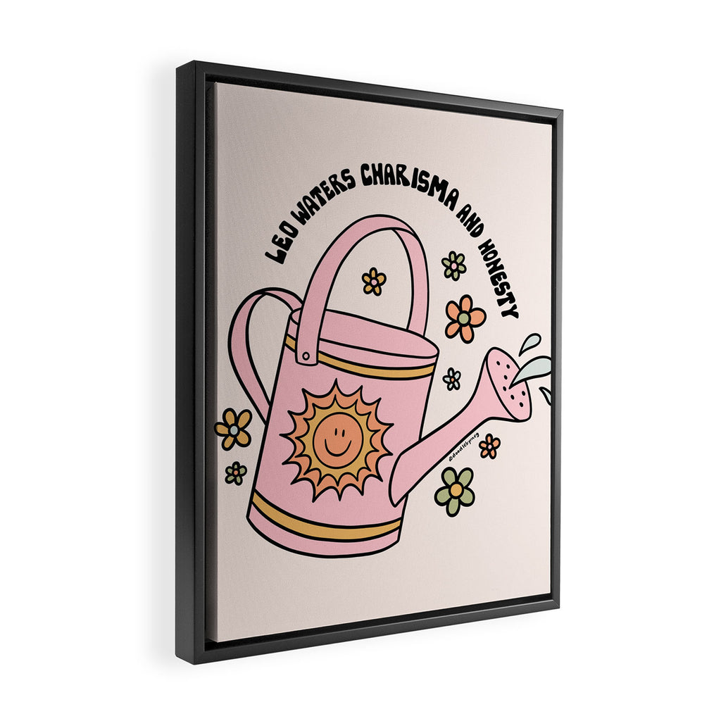 Leo Watering Can Framed Canvas Print Gallery Image 2
