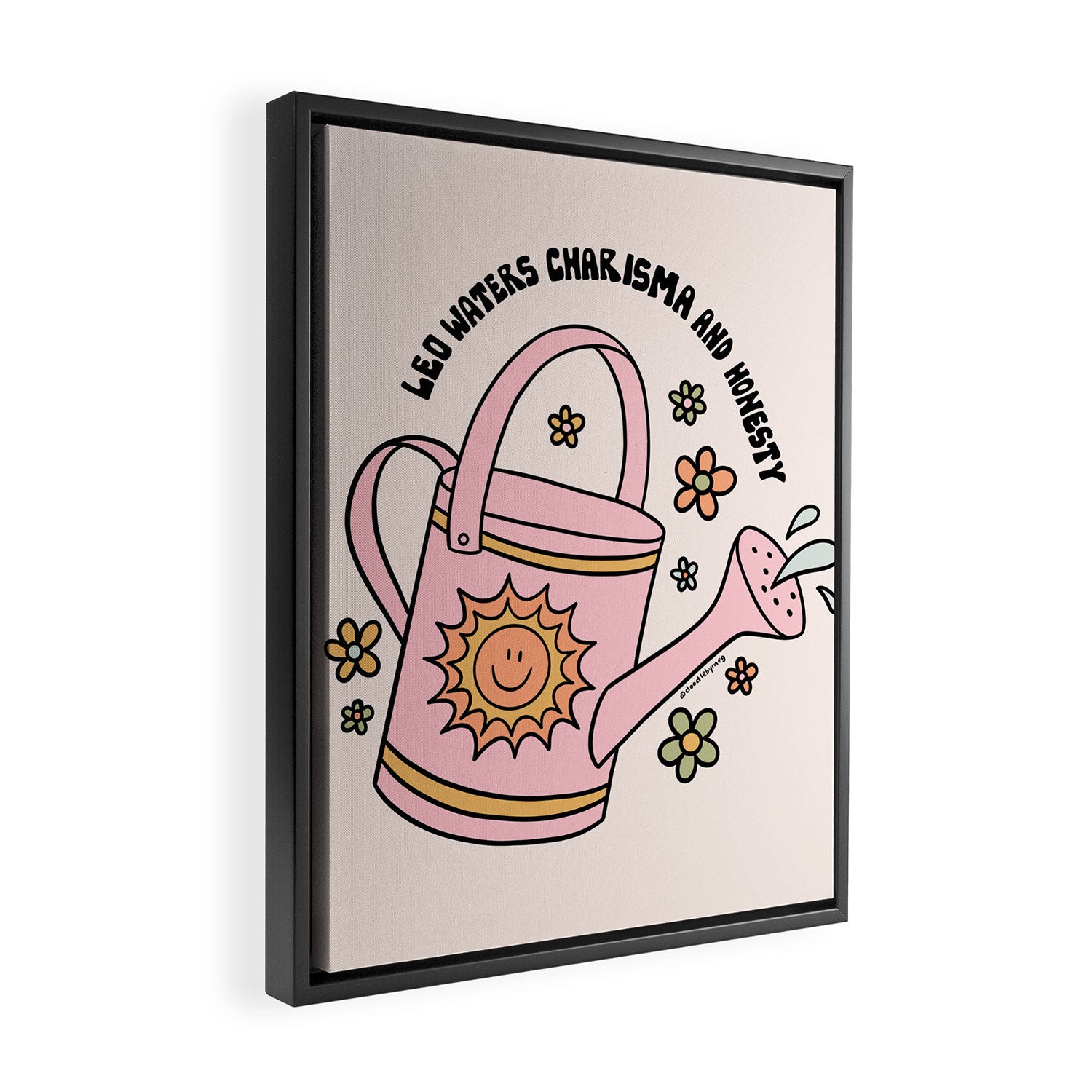 Leo Watering Can Framed Canvas Print Gallery Image 2