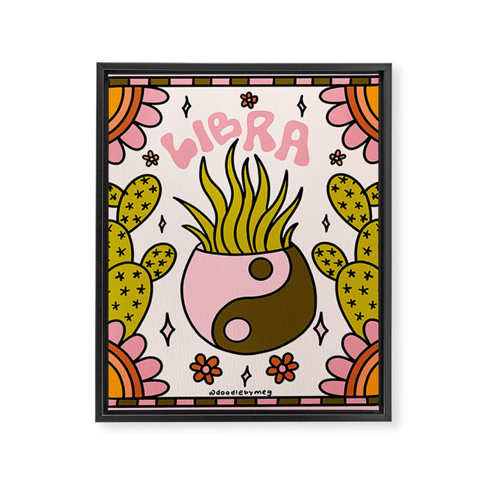 Libra Cactus Framed Canvas Print Gallery Image 1