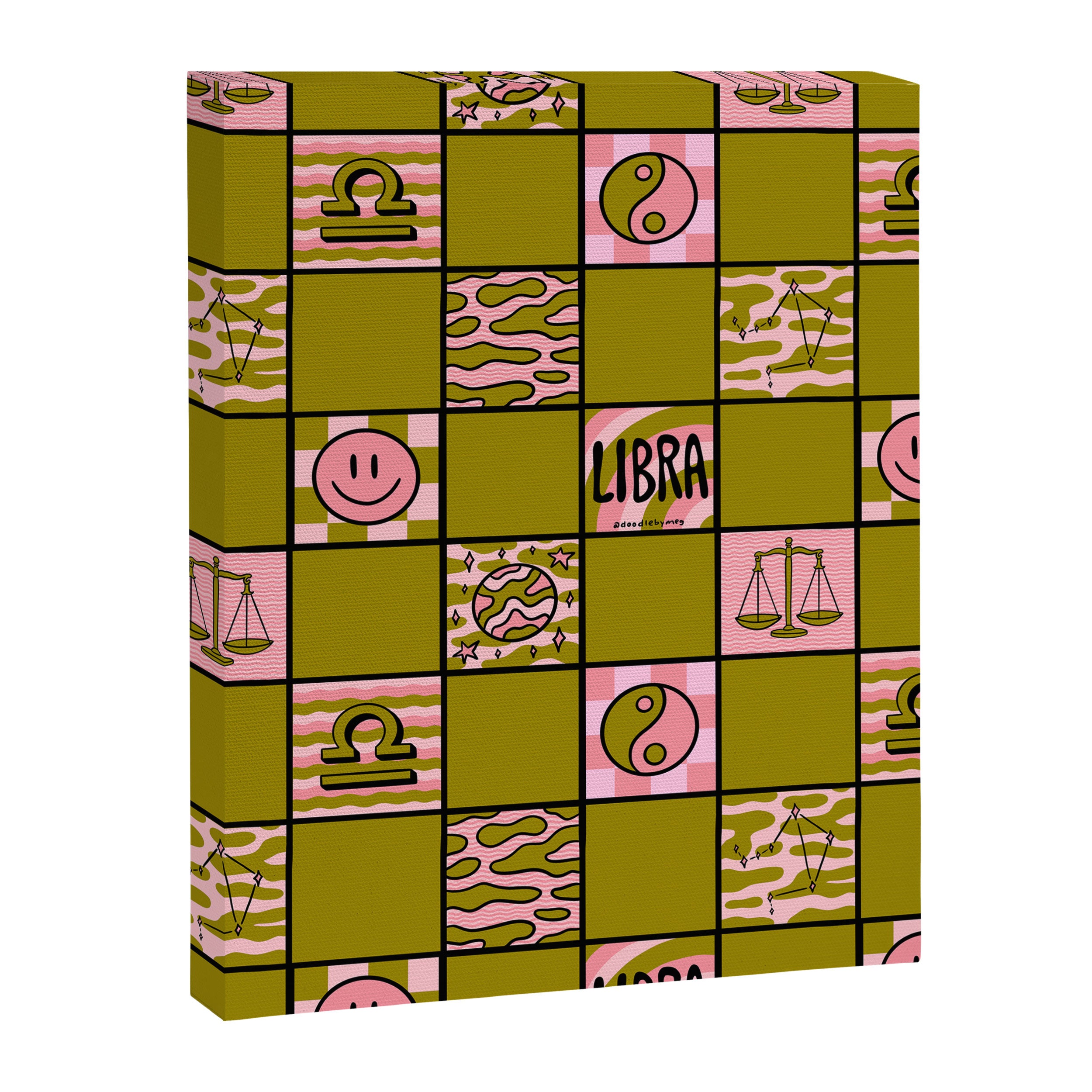 Libra Checkered Print Canvas Print Gallery Image 8
