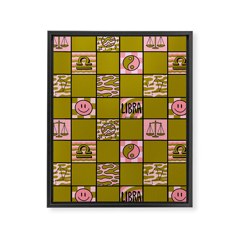 Libra Checkered Print Framed Canvas Print Gallery Image 8