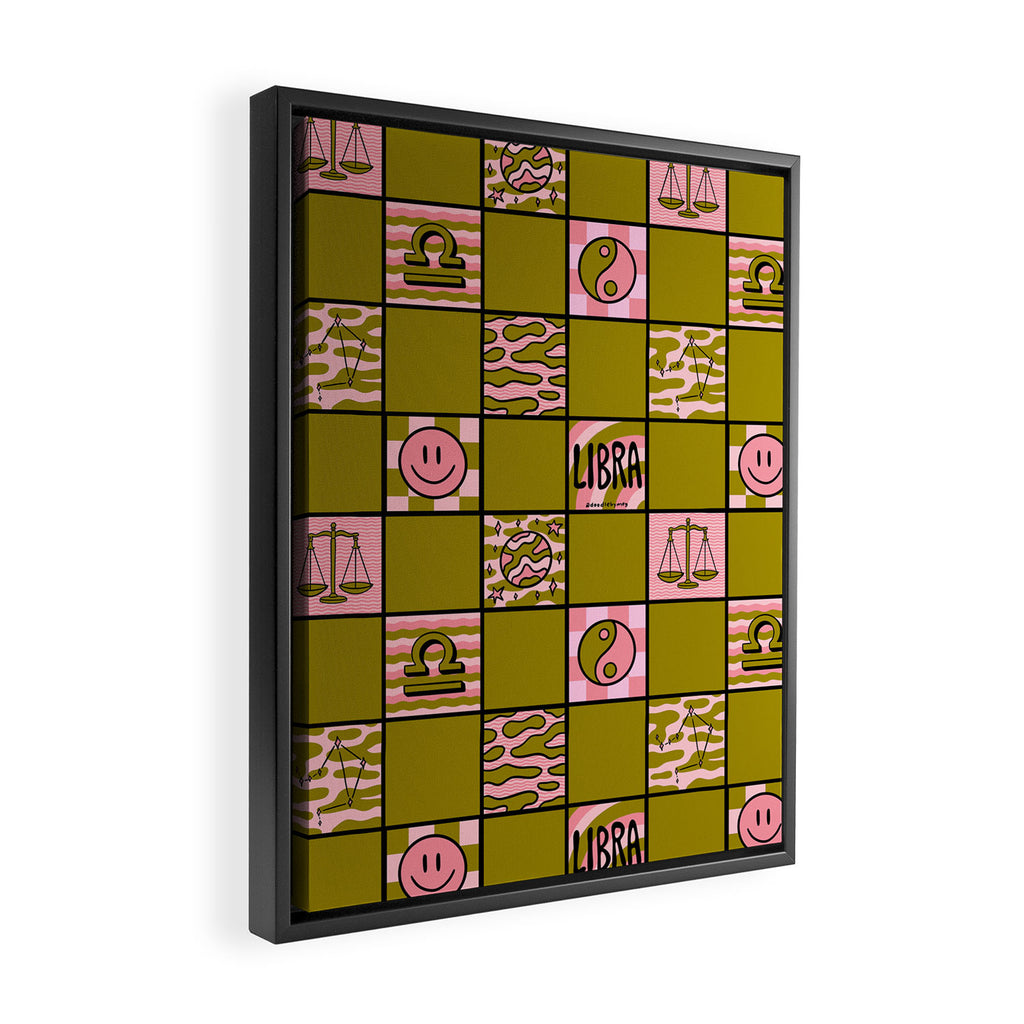 Libra Checkered Print Framed Canvas Print Gallery Image 2