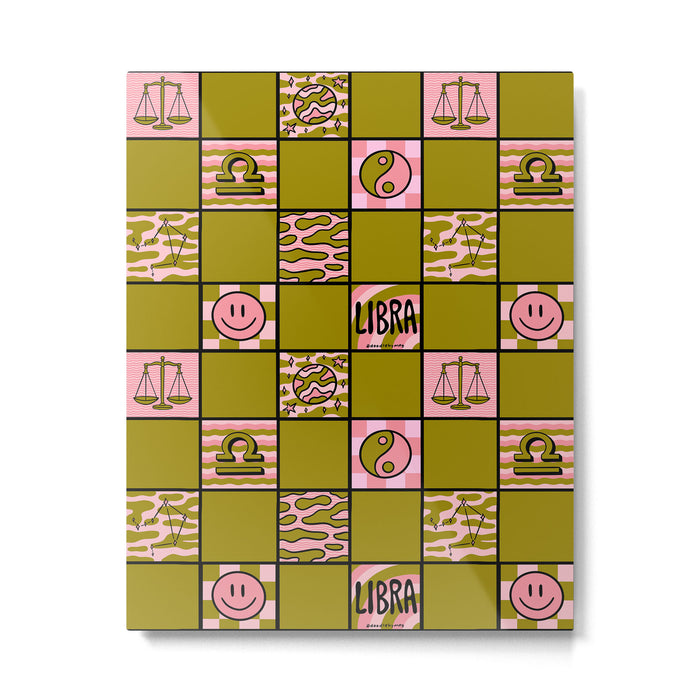 Libra Checkered Print Metal Print Gallery Image 1