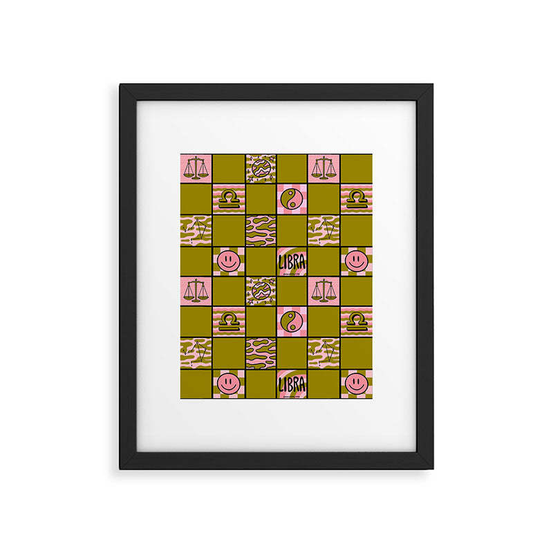 Libra Checkered Print Framed Art Print Gallery Image 6