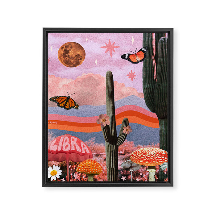 Libra Collage Framed Canvas Print Gallery Image 1