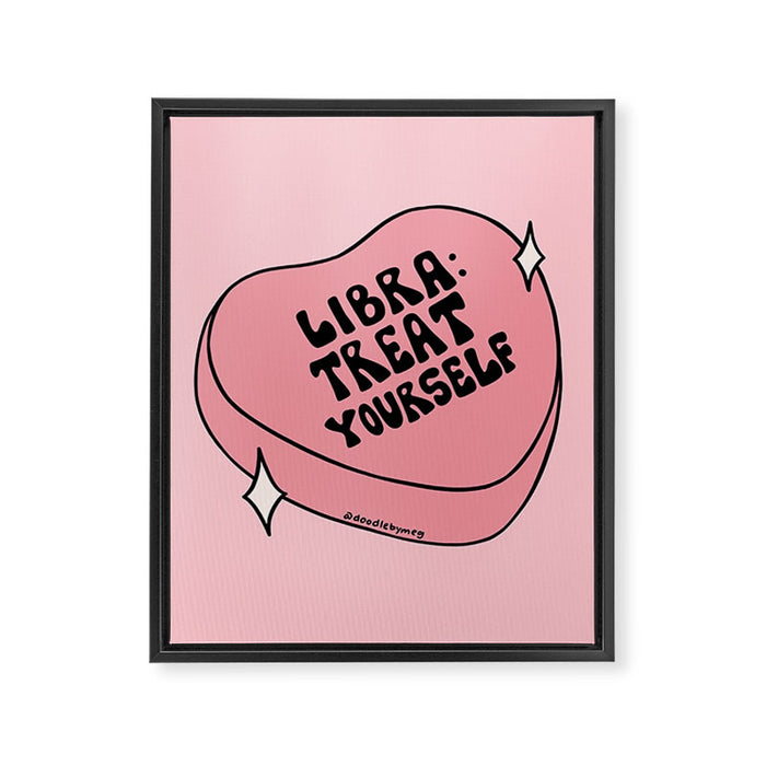 Libra Conversation Heart Framed Canvas Print Gallery Image 1