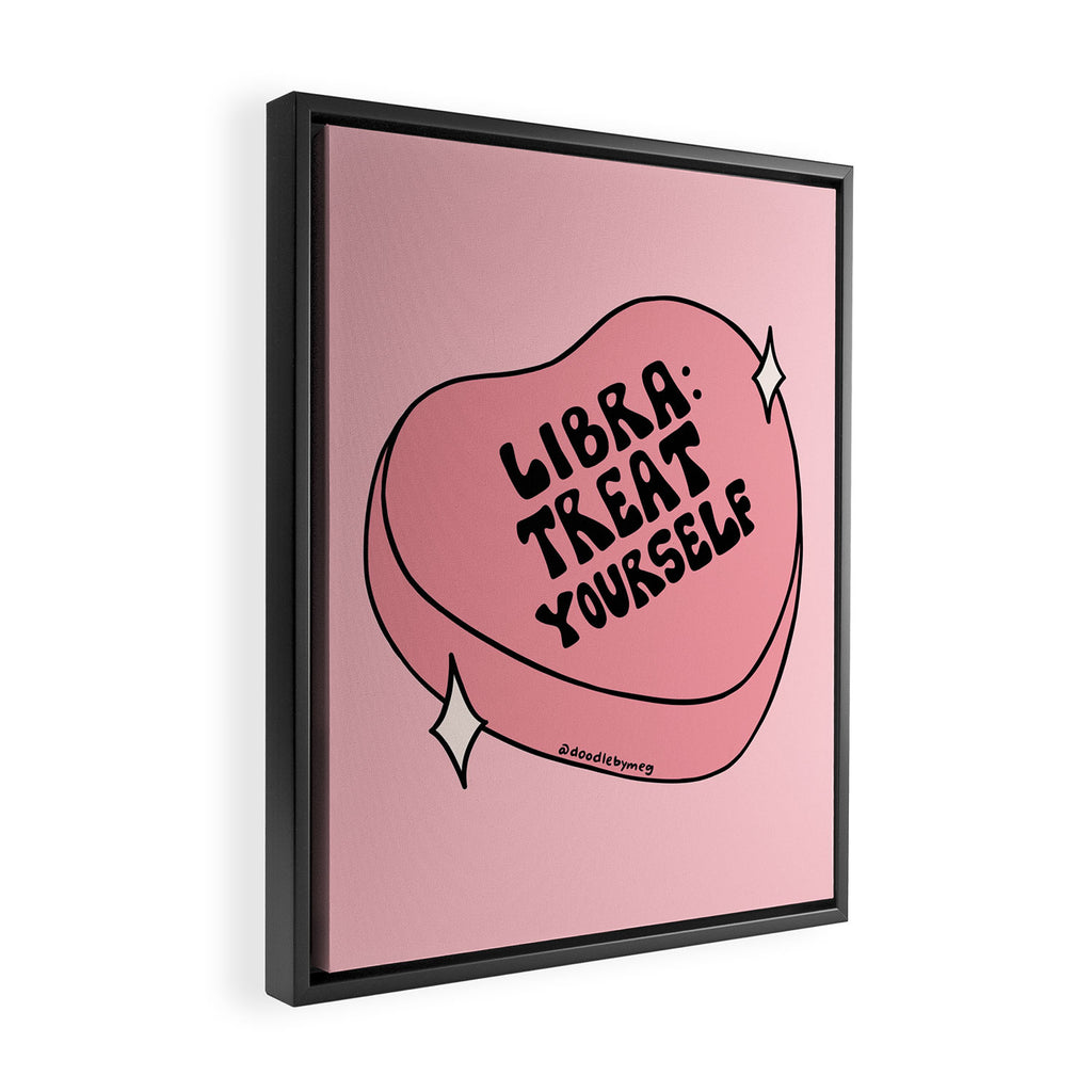 Libra Conversation Heart Framed Canvas Print Gallery Image 2