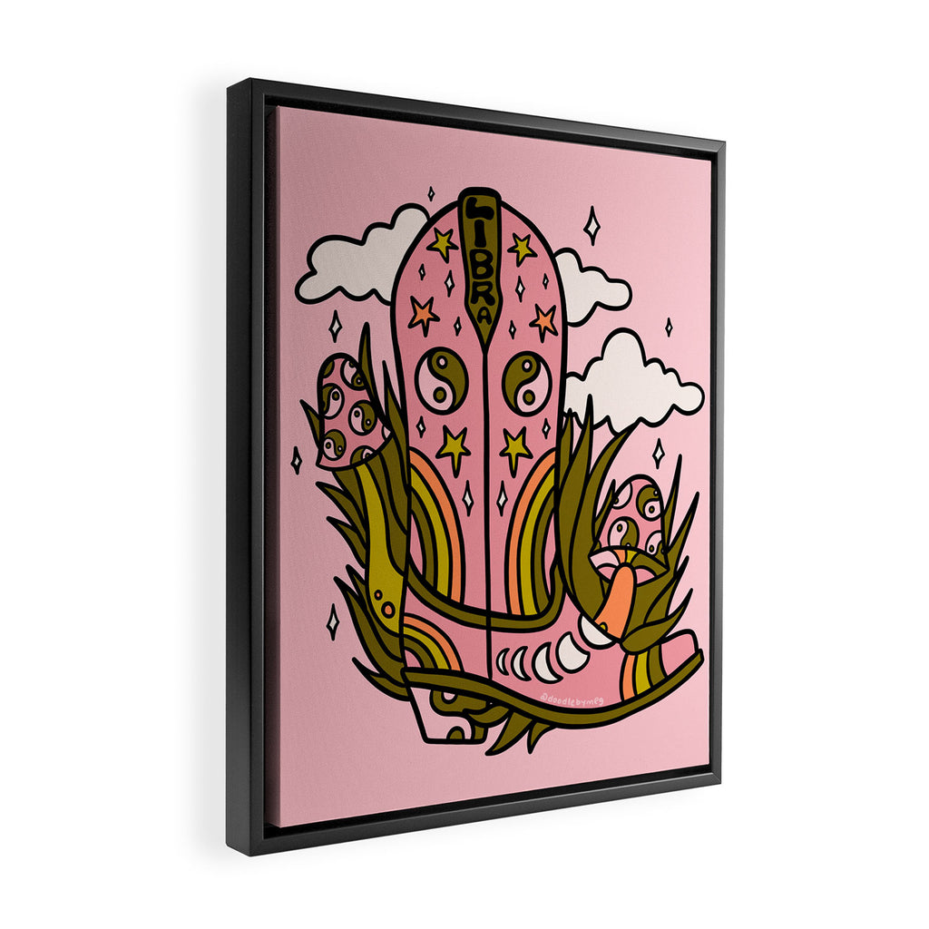 Libra Cowboy Boots Framed Canvas Print Gallery Image 2
