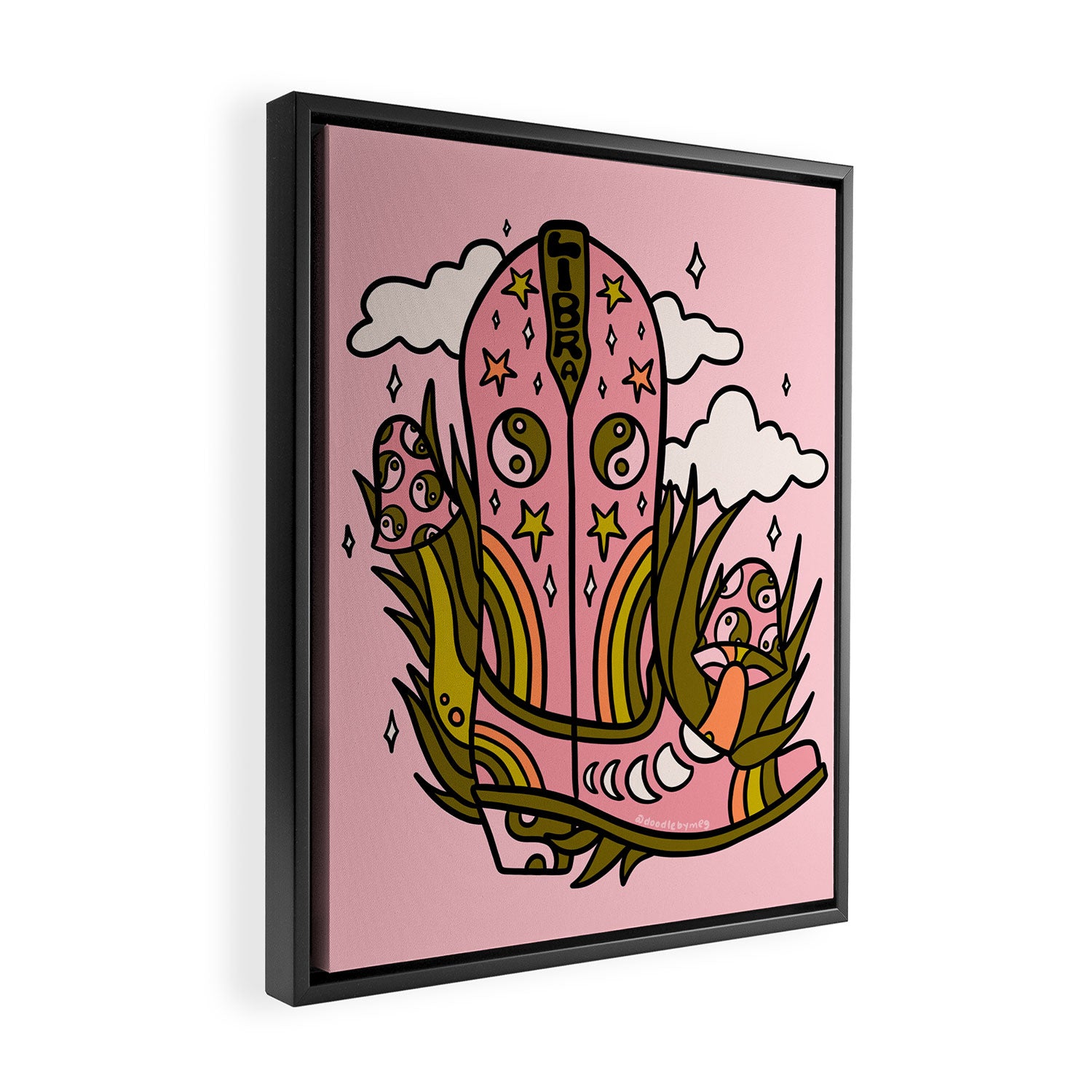 Libra Cowboy Boots Framed Canvas Print Gallery Image 2