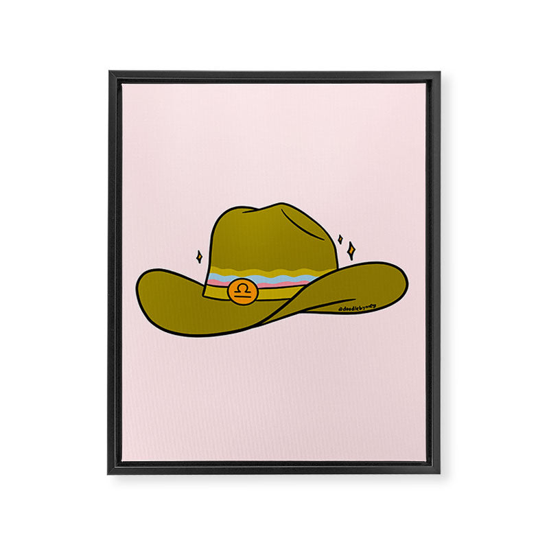 Libra Cowboy Hat Framed Canvas Print Gallery Image 8
