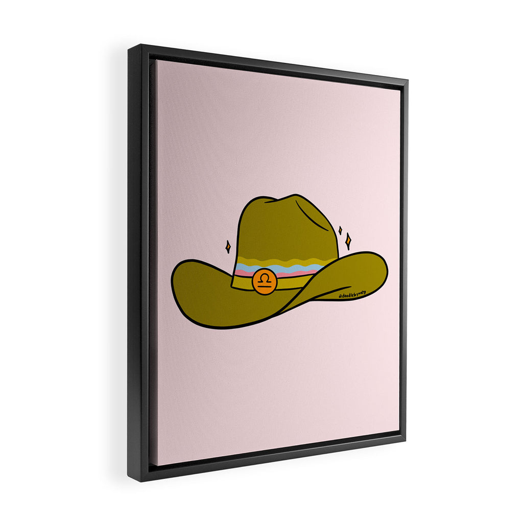 Libra Cowboy Hat Framed Canvas Print Gallery Image 2