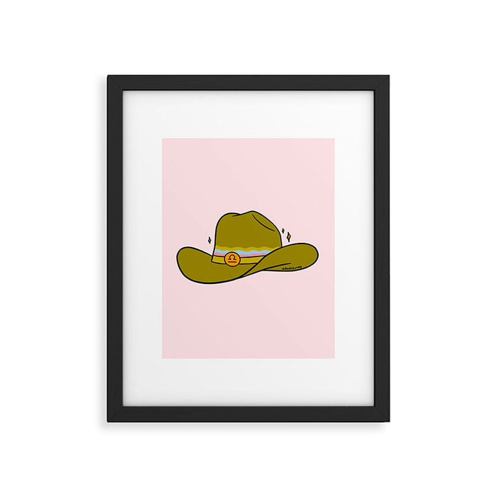 Libra Cowboy Hat Framed Art Print Gallery Image 1