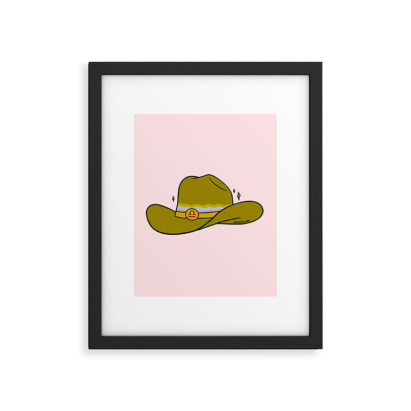 Libra Cowboy Hat Framed Art Print Gallery Image 6