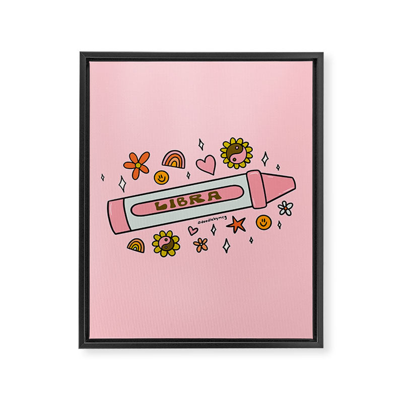 Libra Crayon Framed Canvas Print Gallery Image 8
