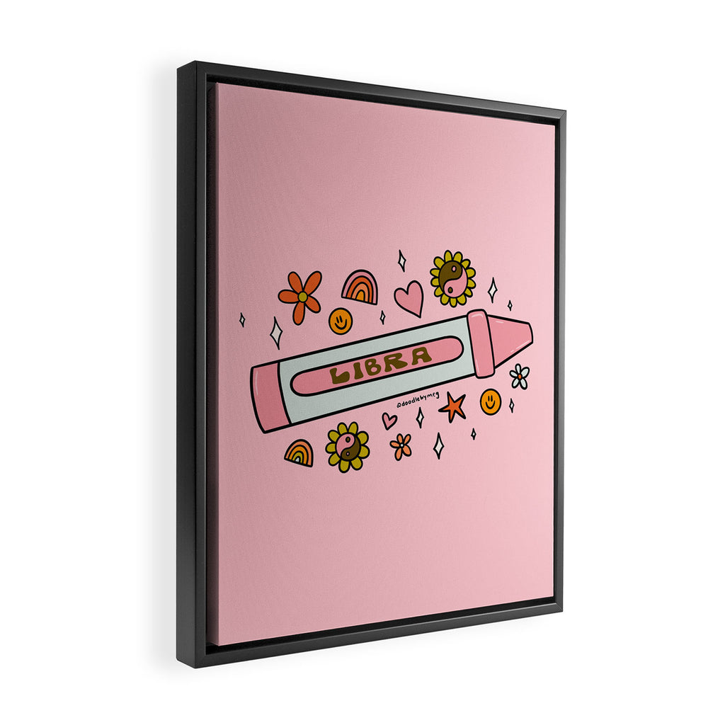 Libra Crayon Framed Canvas Print Gallery Image 2