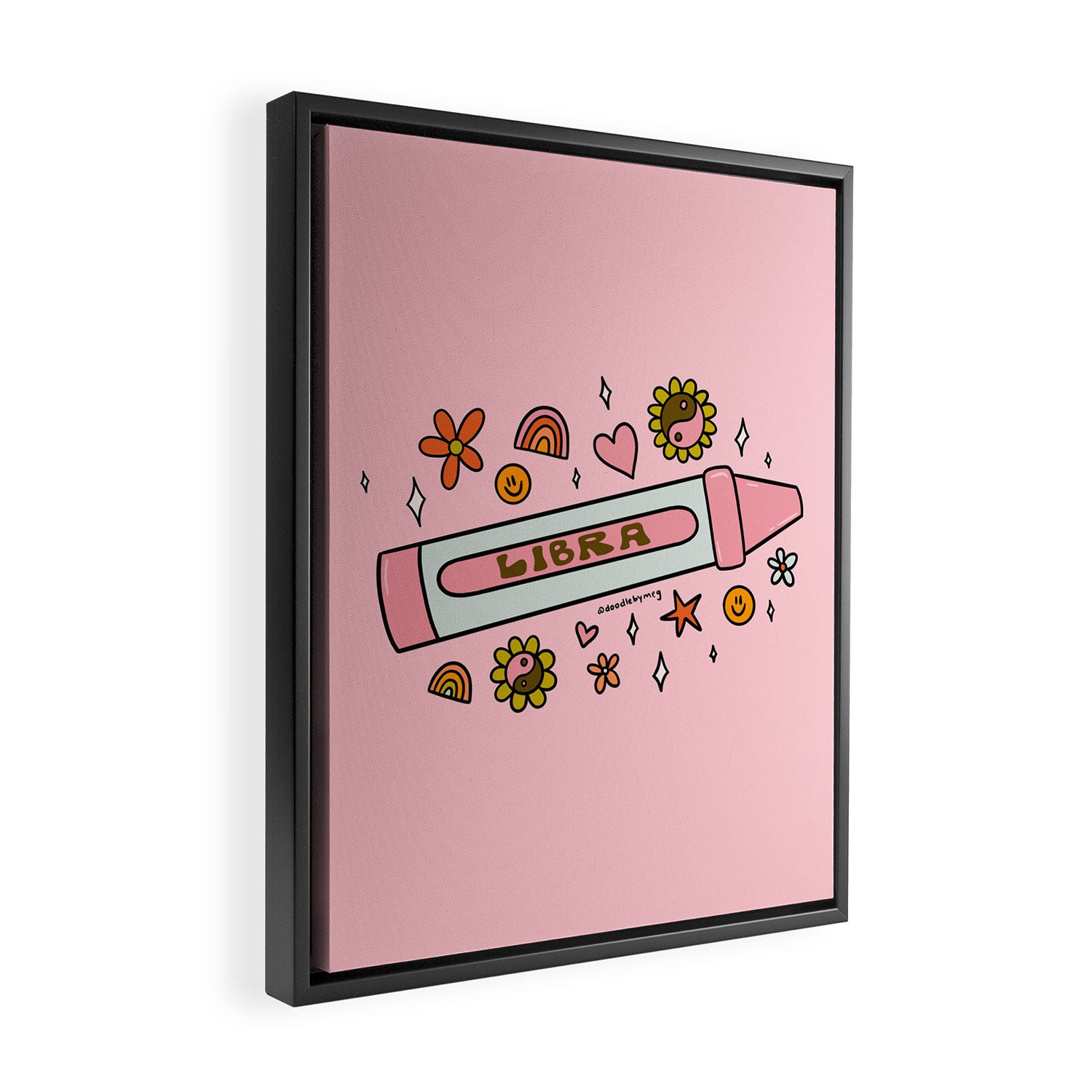 Libra Crayon Framed Canvas Print Gallery Image 2