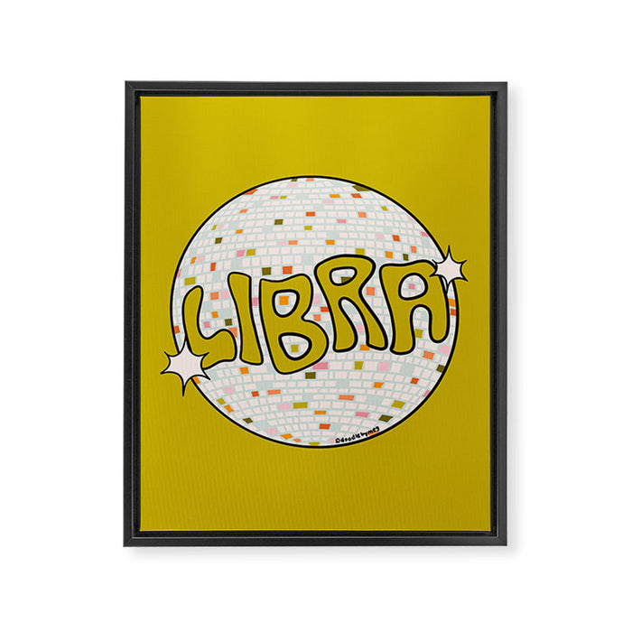 Libra Disco Ball Framed Canvas Print Gallery Image 1