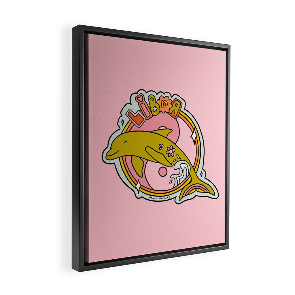 Libra Dolphin Framed Canvas Print Gallery Image 2