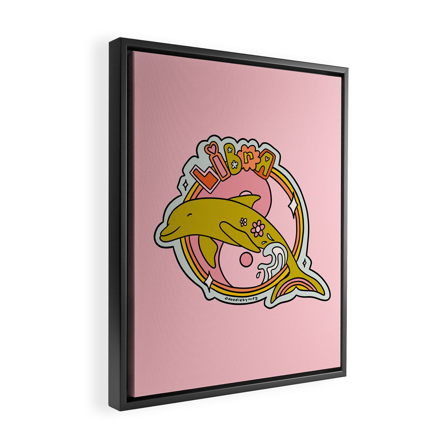 Libra Dolphin Framed Canvas Print Gallery Image 2