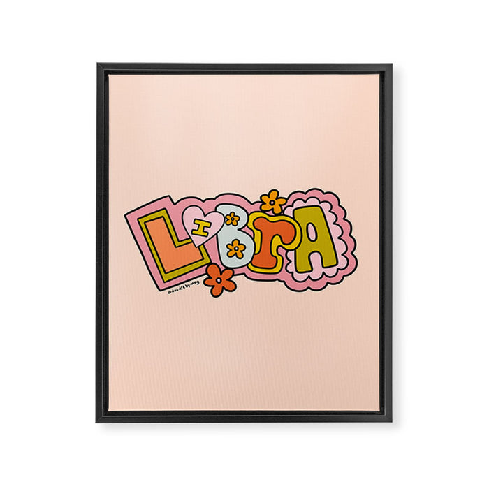 Libra Doodle Letters Framed Canvas Print Gallery Image 1
