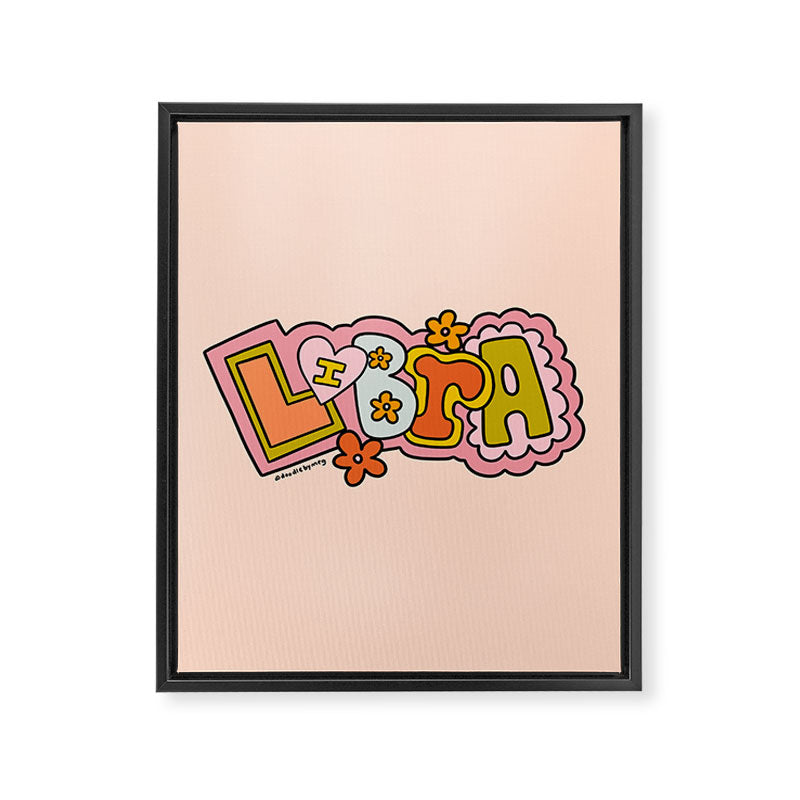 Libra Doodle Letters Framed Canvas Print Gallery Image 8