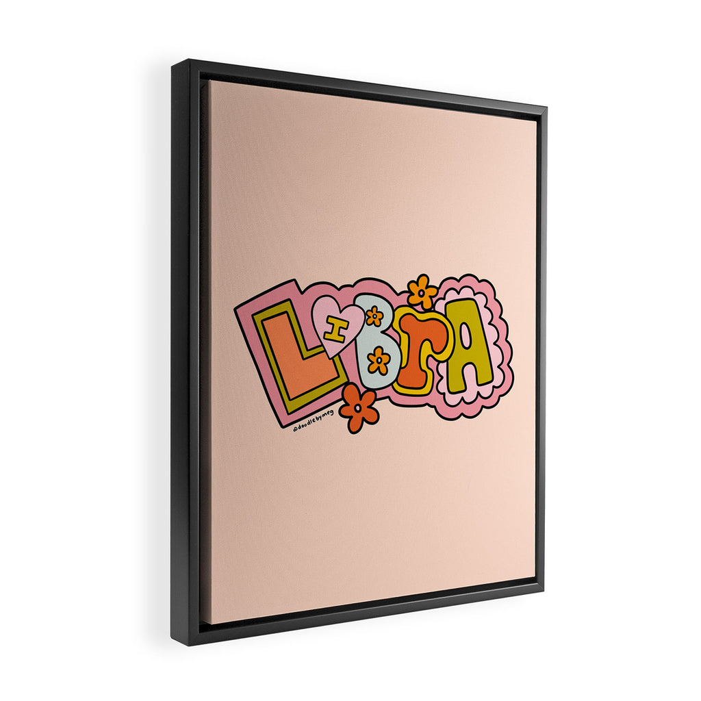 Libra Doodle Letters Framed Canvas Print Gallery Image 2