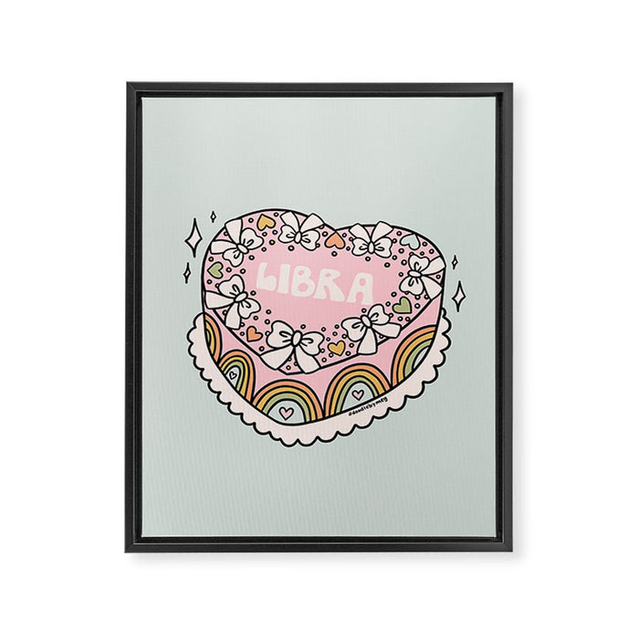 Libra Heart Cake Framed Canvas Print Gallery Image 1