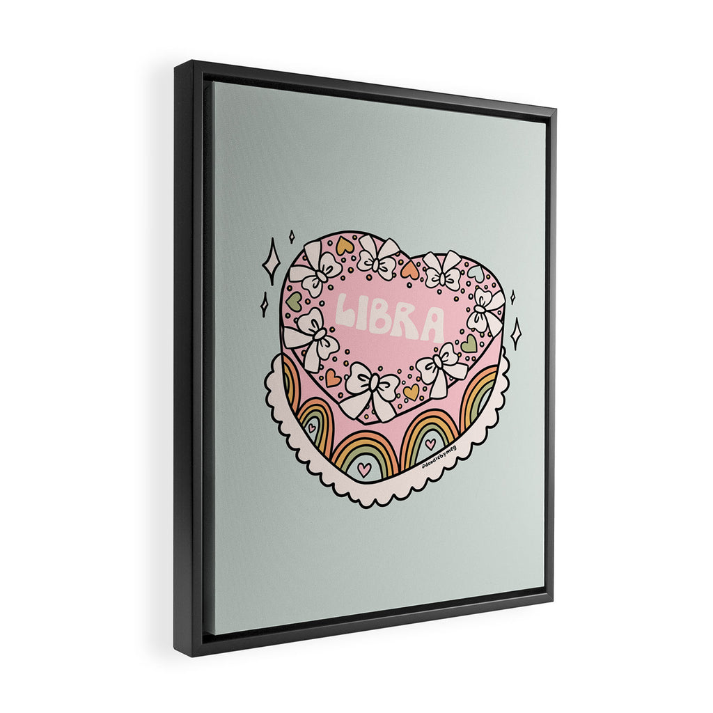 Libra Heart Cake Framed Canvas Print Gallery Image 2