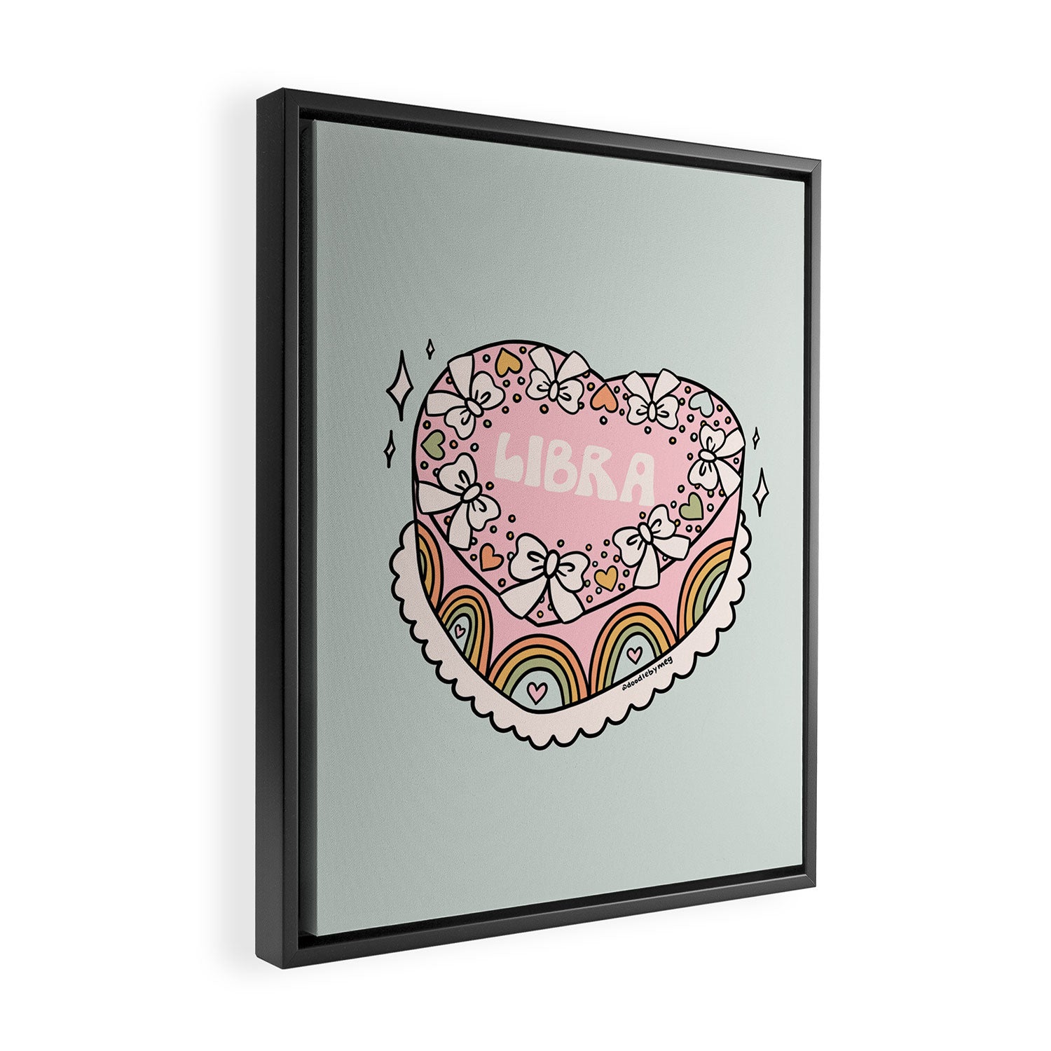Libra Heart Cake Framed Canvas Print Gallery Image 2