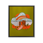 Libra Mid Century House Framed Canvas Print Gallery Image 8
