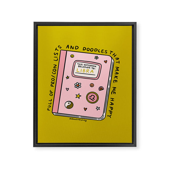 Libra Notebook Framed Canvas Print Gallery Image 1
