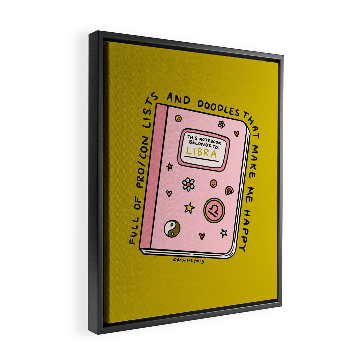 Libra Notebook Framed Canvas Print Gallery Image 2