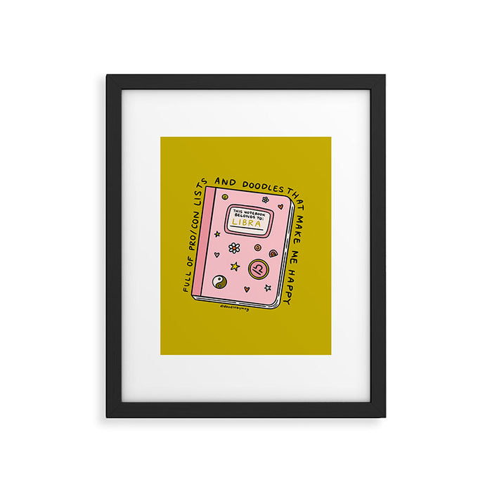 Libra Notebook Framed Art Print Gallery Image 1