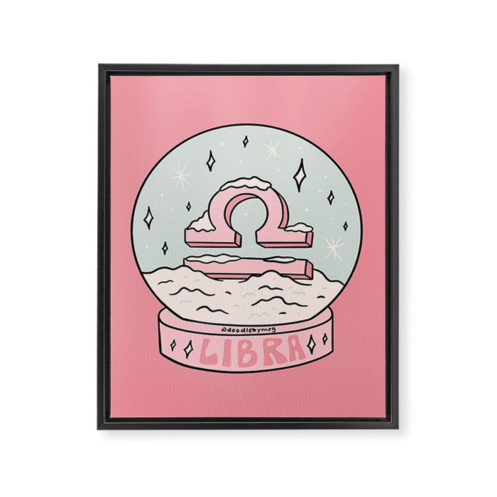 Libra Snow Globe Framed Canvas Print Gallery Image 1