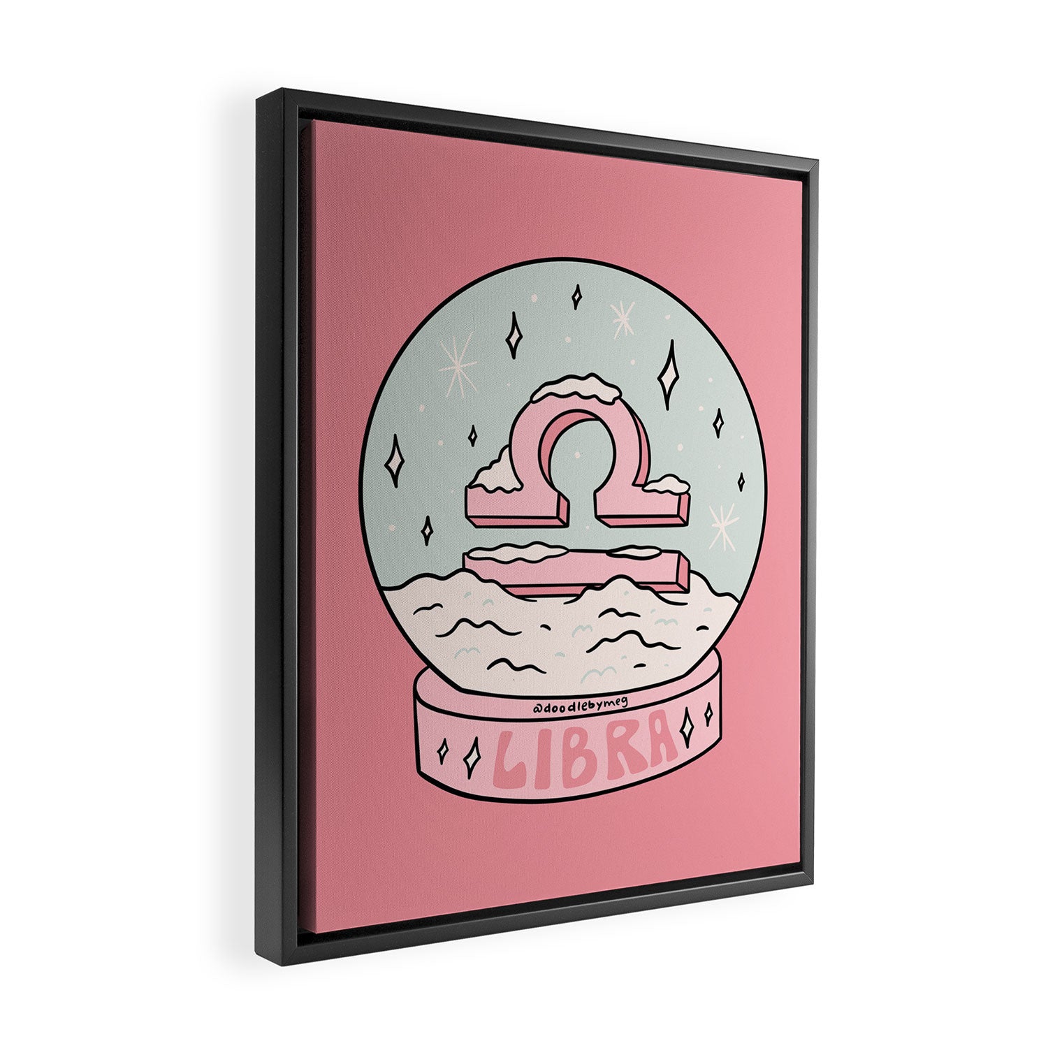 Libra Snow Globe Framed Canvas Print Gallery Image 2